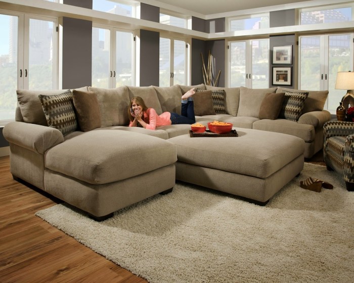 Sectional Sofa With Ottoman | Foter Leather sectional furniture for big families